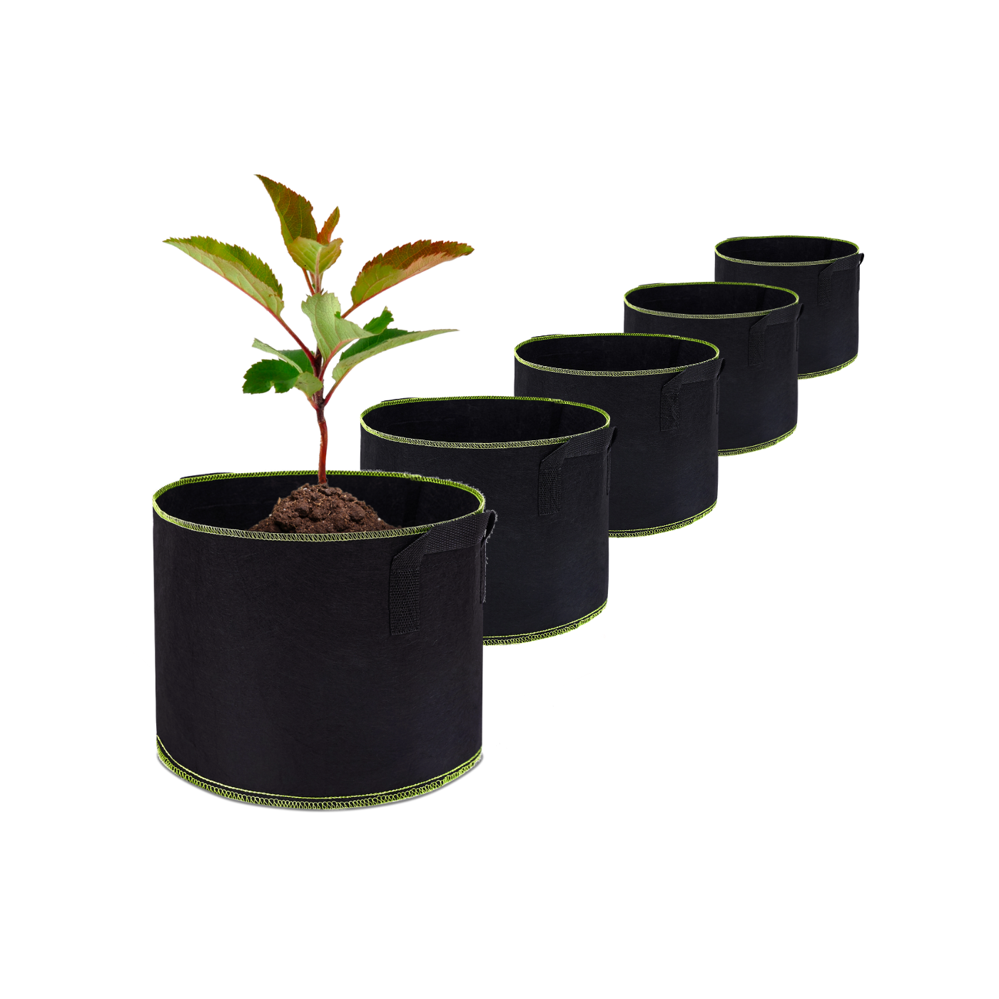 Doniczka z Materiału 10L Black - Komplet 5 Sztuk Cultivo