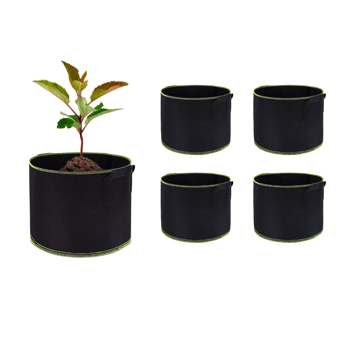 Doniczka z Materiału 10L Black - Komplet 5 Sztuk Cultivo