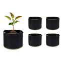 zestaw pięciu doniczek materiałowych w kolorze czarnym