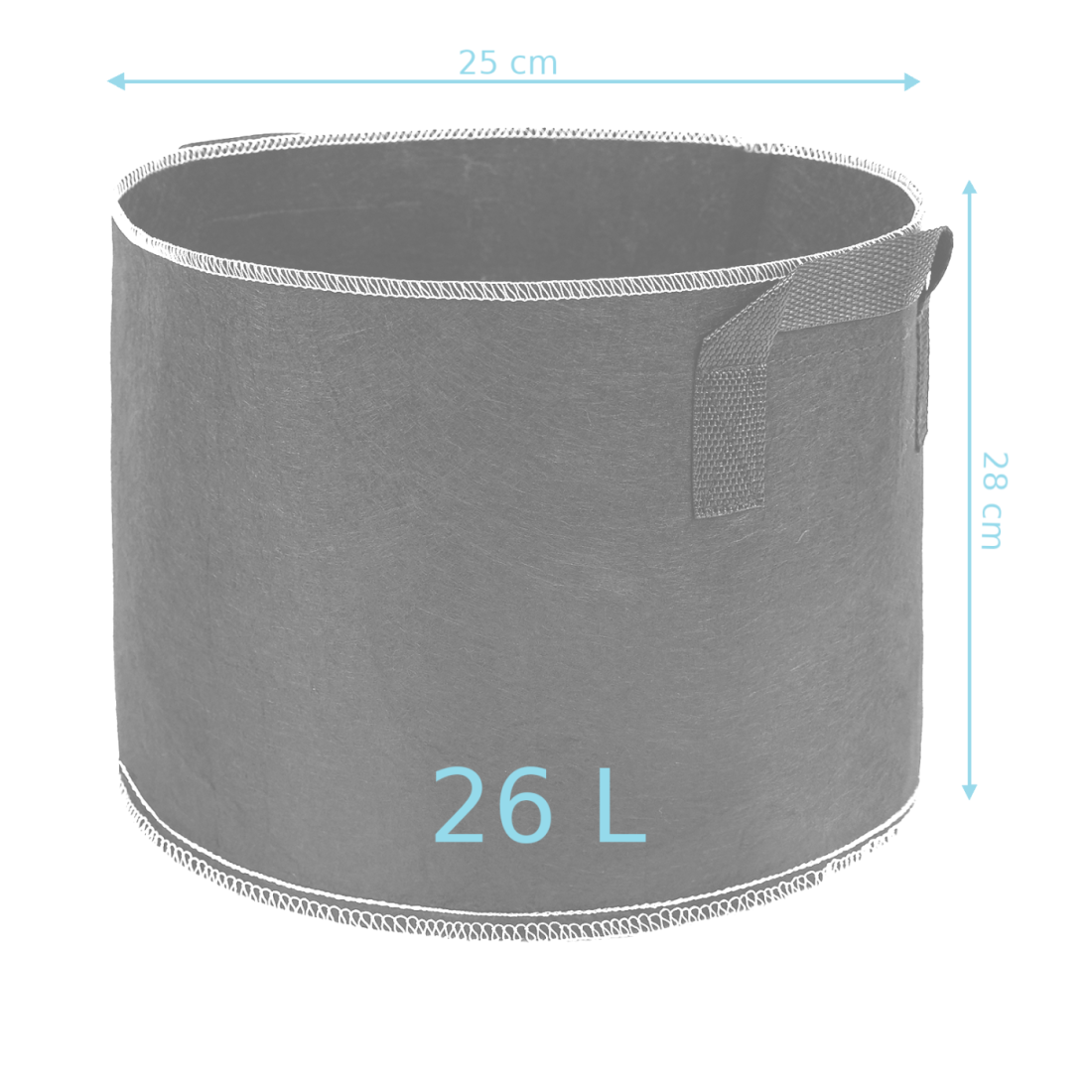 Komplet doniczek z materiału 5 szt. koloru czarnego 26L Cultivo