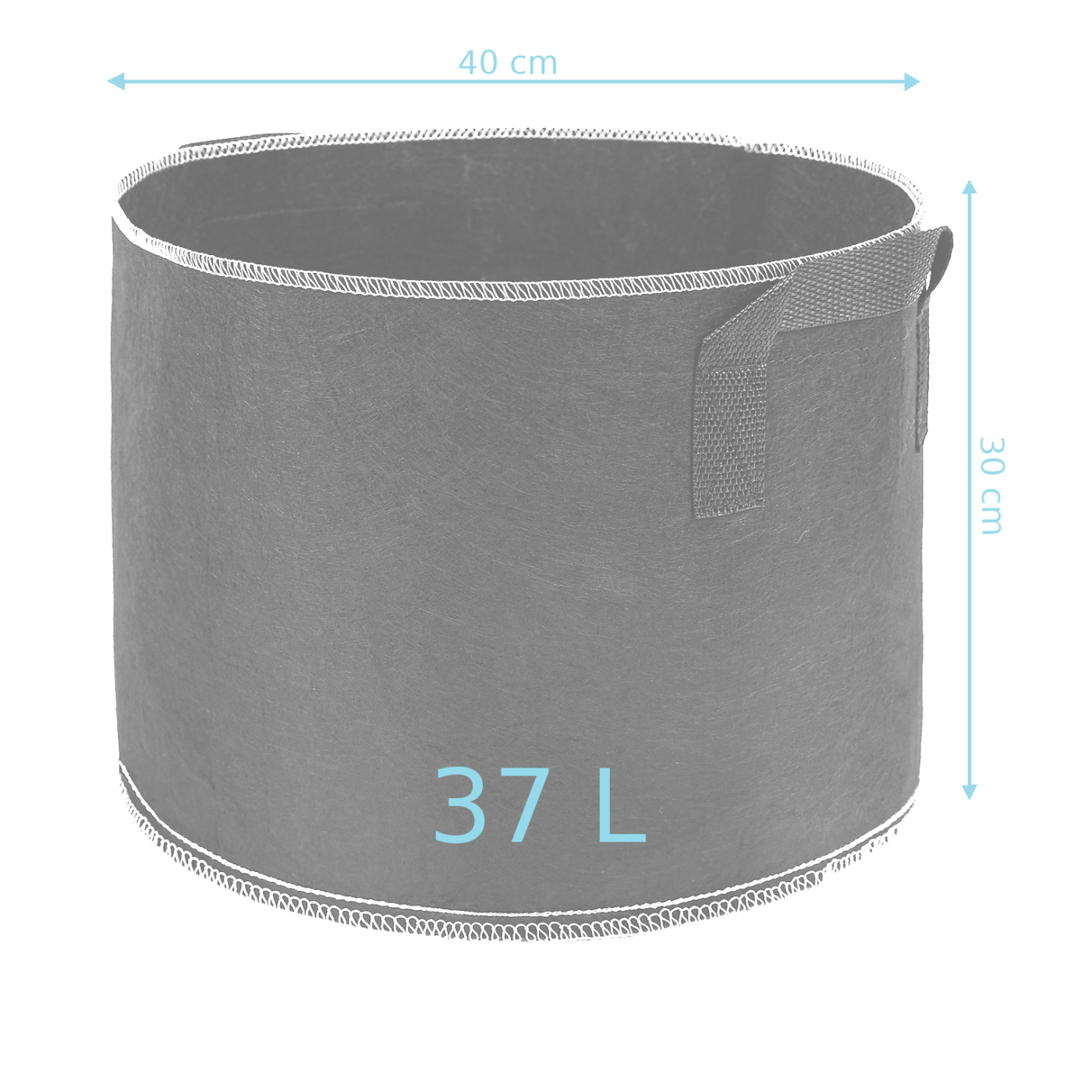 Donice materiałowe 5 szt. x 37L - Black Cultivo