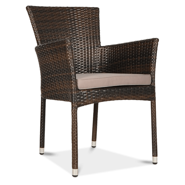 Fotel technorattanowy Lerida Brown z poduszką