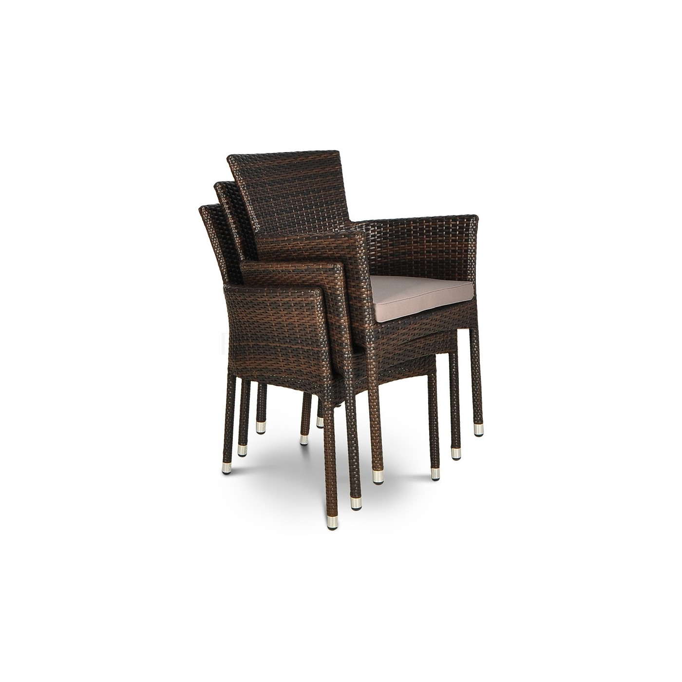 Fotel technorattanowy Lerida Brown z poduszką