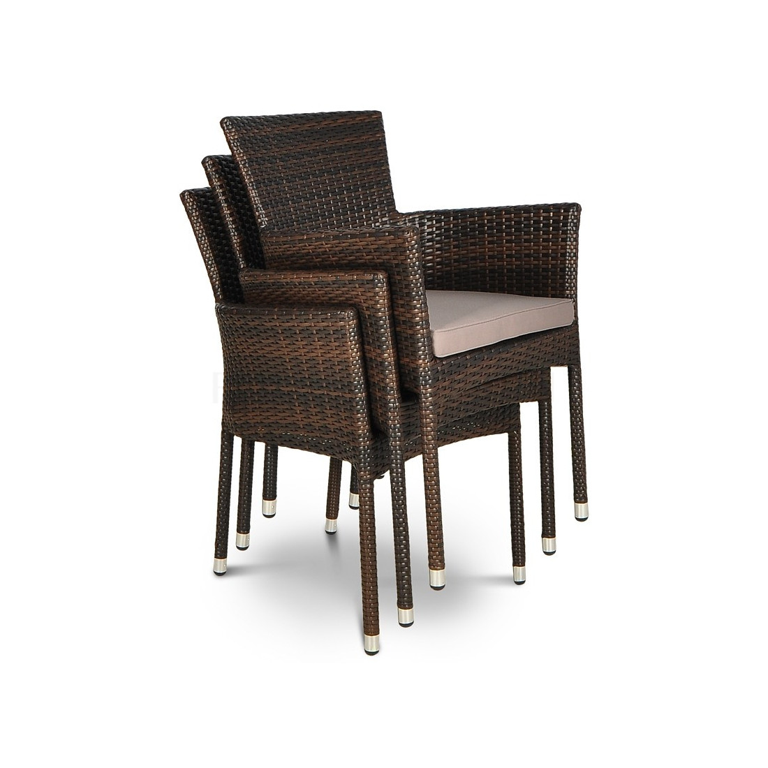 Fotel technorattanowy Lerida Brown z poduszką