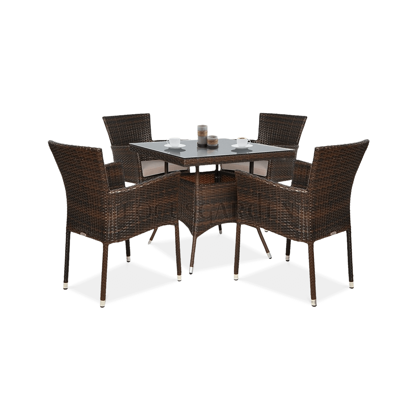 Zestaw mebli ogrodowych z technorattanu Leridalugo 4+1 Brown