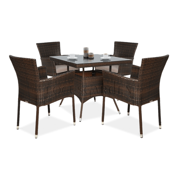 Zestaw mebli ogrodowych z technorattanu Leridalugo 4+1 Brown