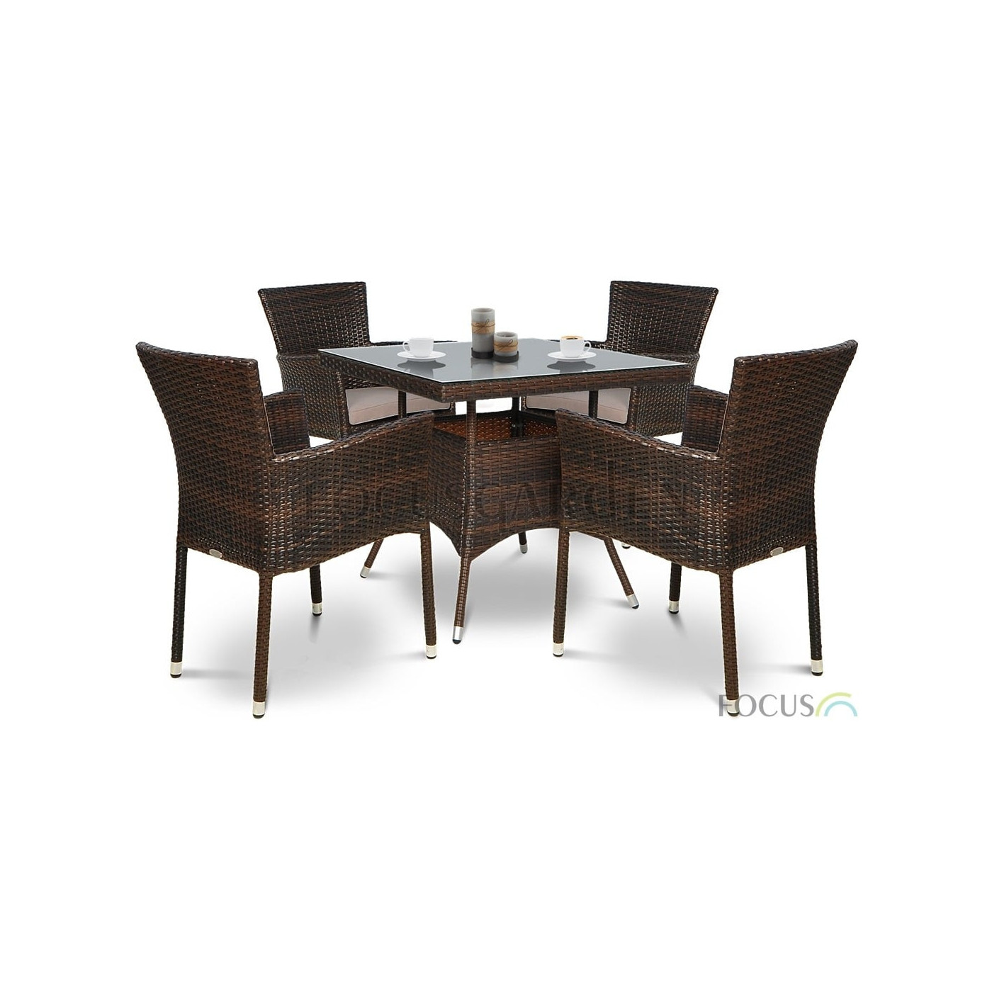 Zestaw mebli ogrodowych z technorattanu Leridalugo 4+1 Brown