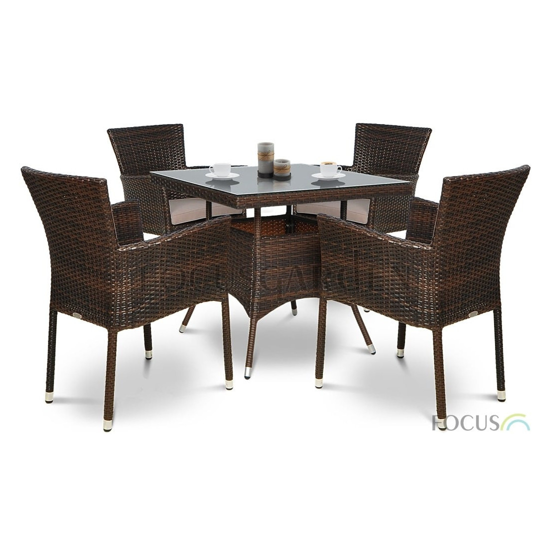 Zestaw mebli ogrodowych z technorattanu Leridalugo 4+1 Brown