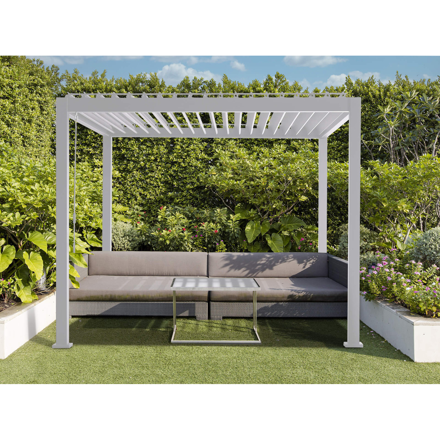 Pergola tarasowa w ogrodzie Classic 3x3 White Gutroof