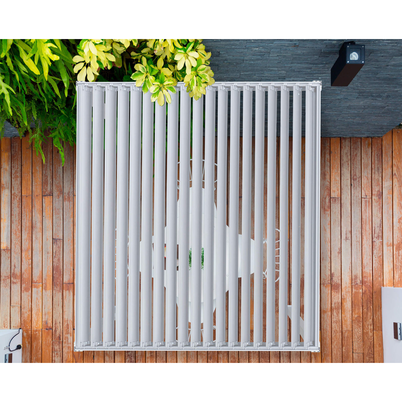 Pergola tarasowa Classic 3x3 White Gutroof, dach z regulacją