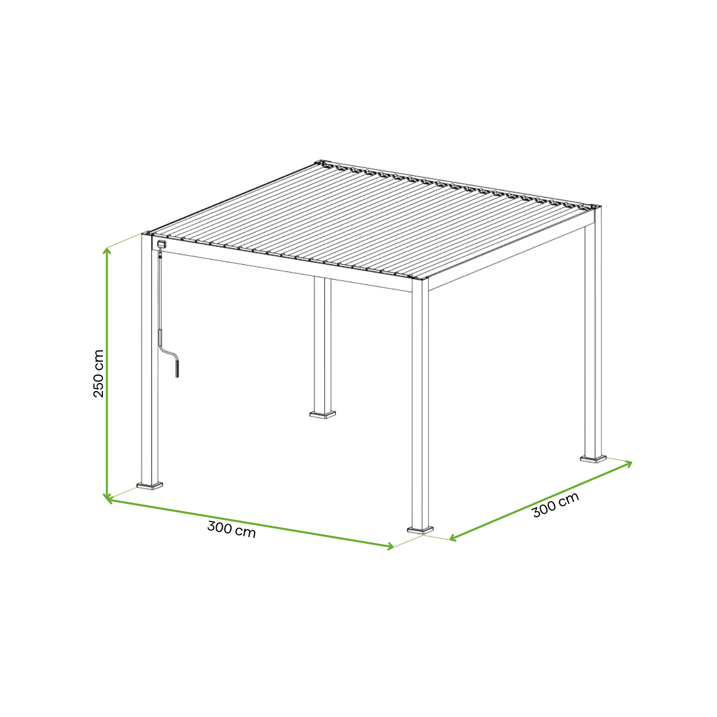 Wymiarowanie Pergoli Premium 3x3 White Gutroof