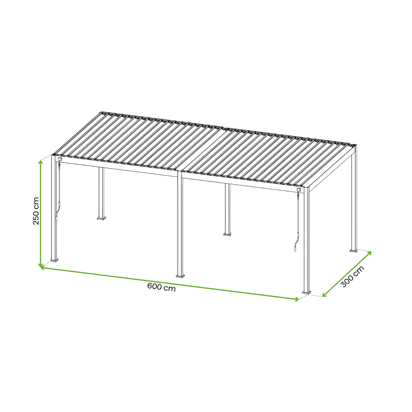 Wymiarowanie pergoli tarasowej Premium 3x6 Anthracite - Gutroof
