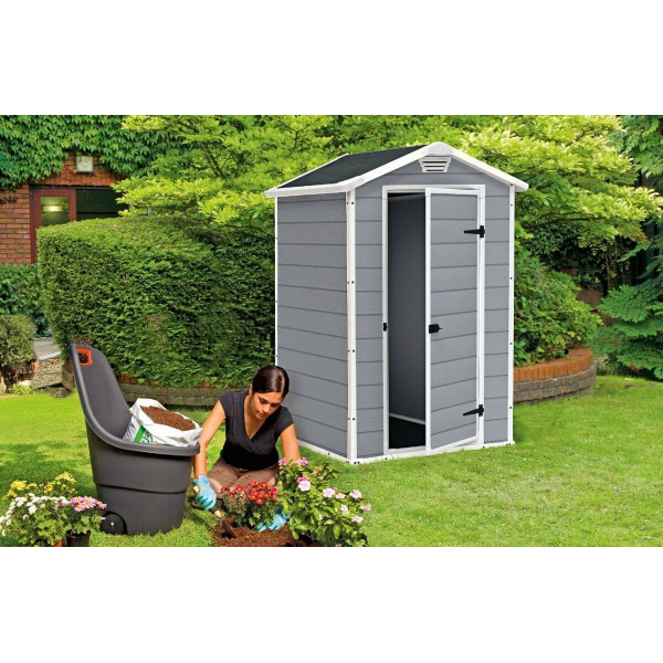 Domek ogrodowy MANOR 4x3s, 117x94cm, Keter, aranżacja w ogrodzie