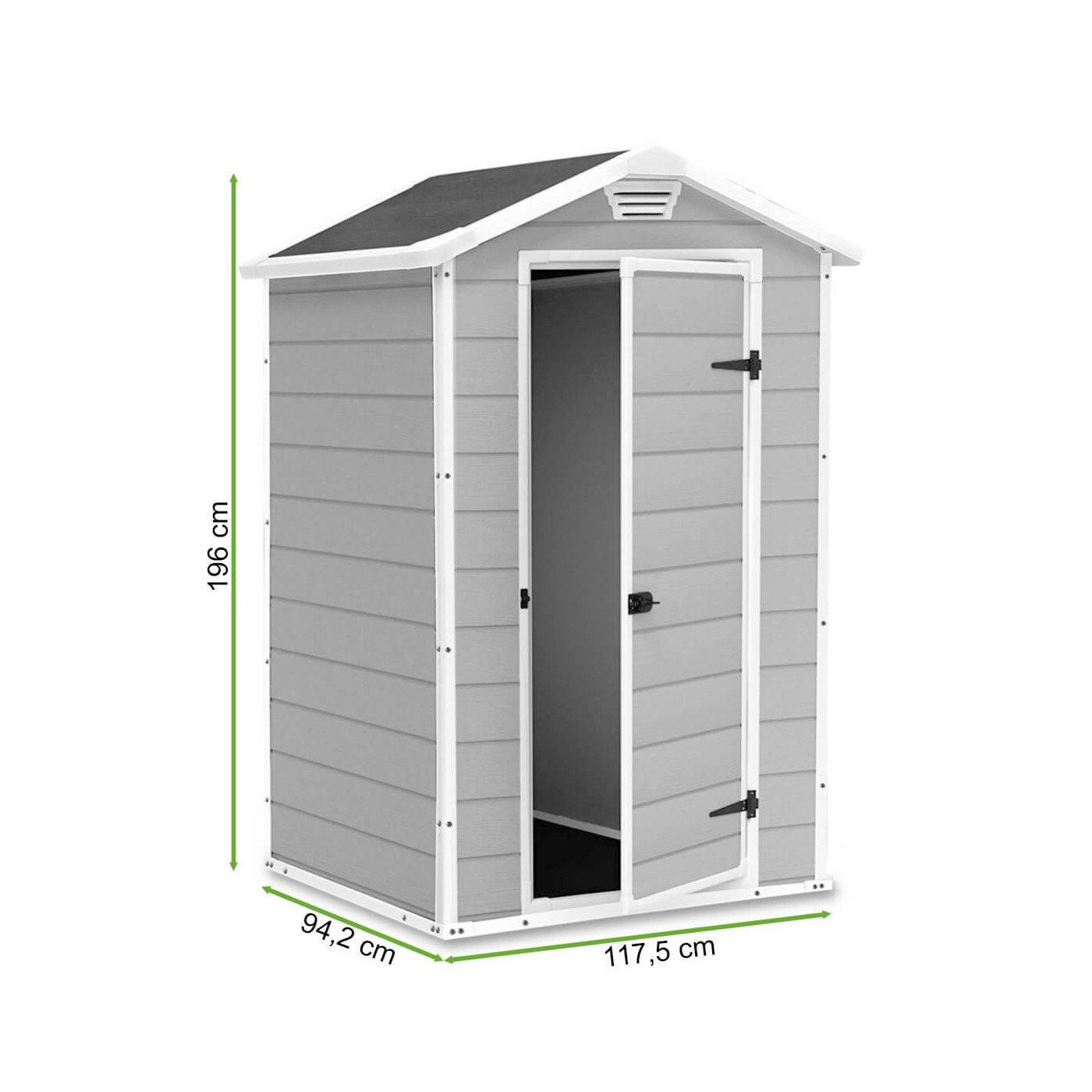Domek ogrodowy na narzędzia Manor 4x3s, 117x93cm, Keter, próg ułatwiający wnoszenie sprzętu ogrodowego