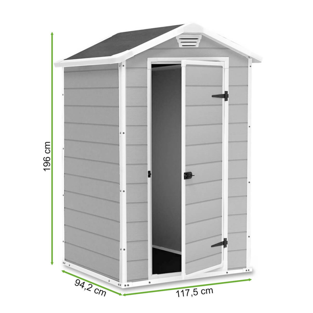 Domek ogrodowy na narzędzia Manor 4x3s, 117x93cm, Keter, próg ułatwiający wnoszenie sprzętu ogrodowego