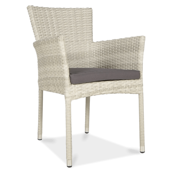 Fotel technorattanowy Lerida White z poduszką