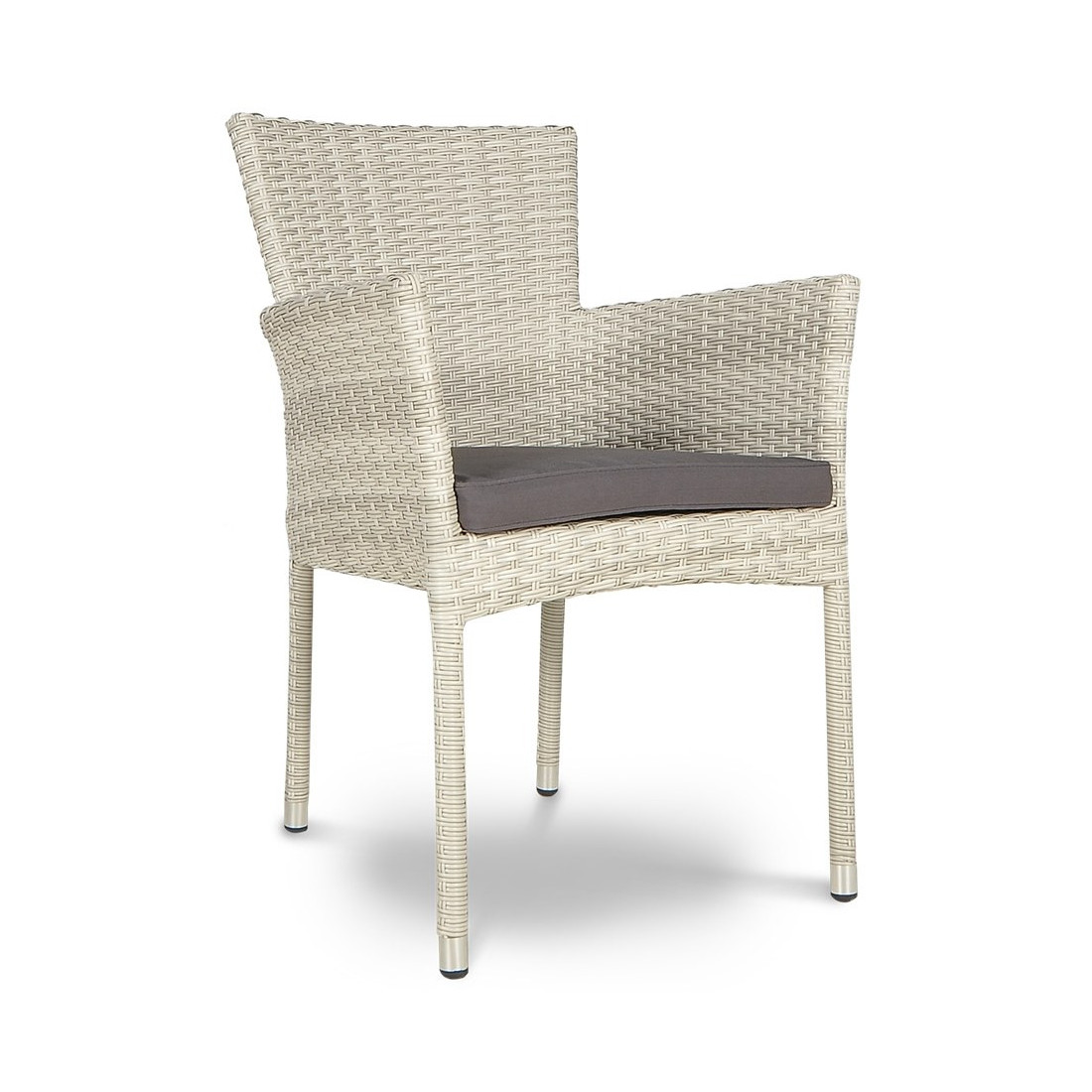 Fotel technorattanowy Lerida White z poduszką