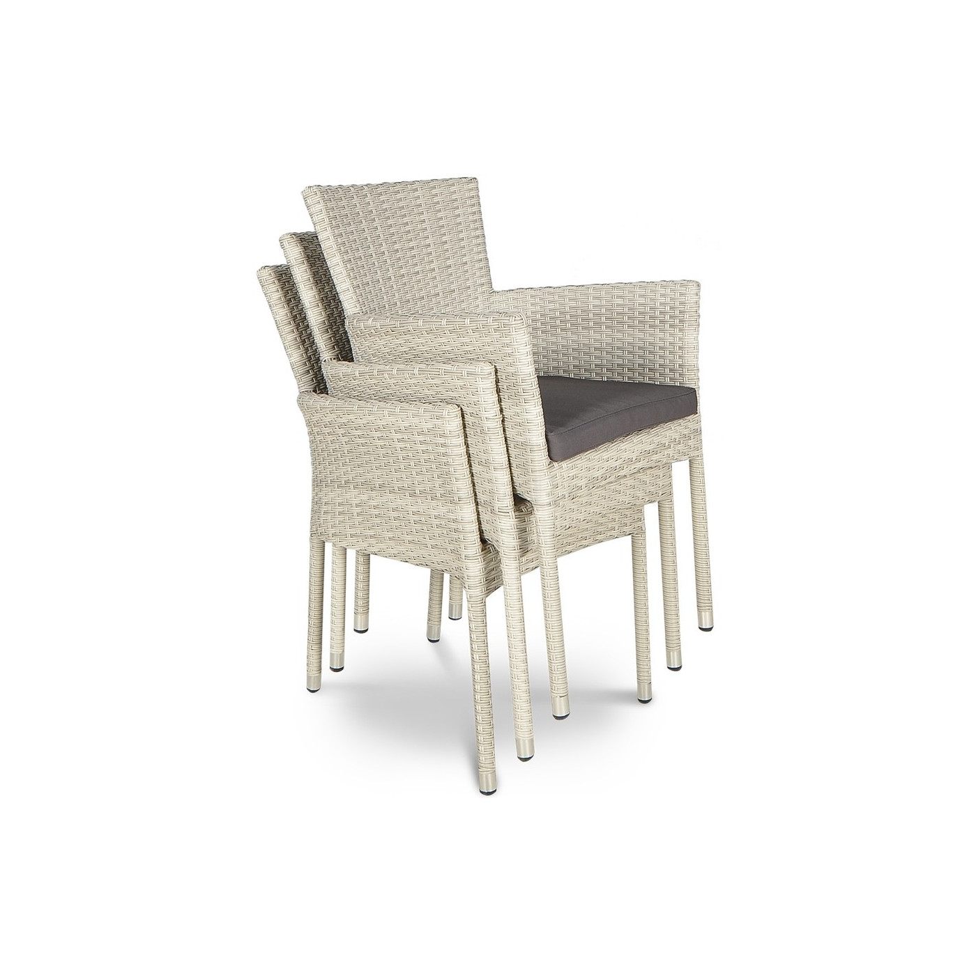 Fotel technorattanowy Lerida White z poduszką