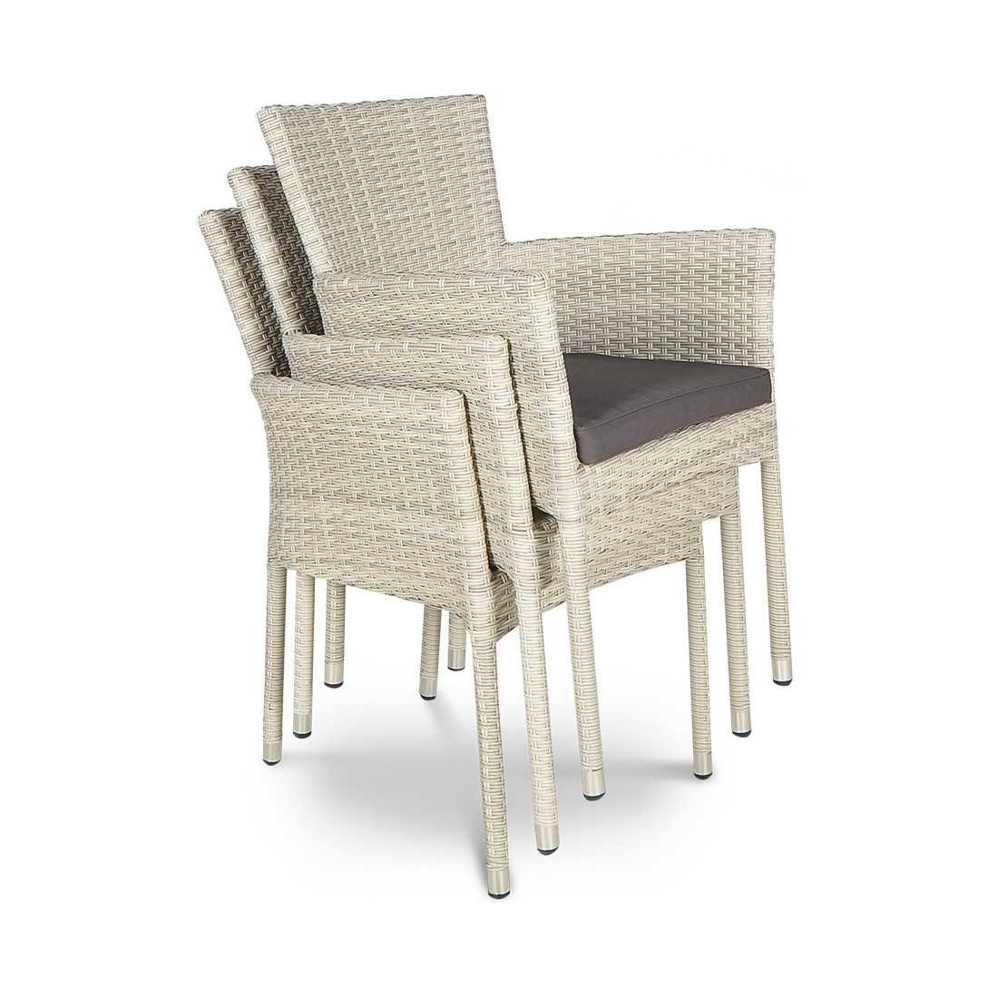 Fotel technorattanowy Lerida White z poduszką