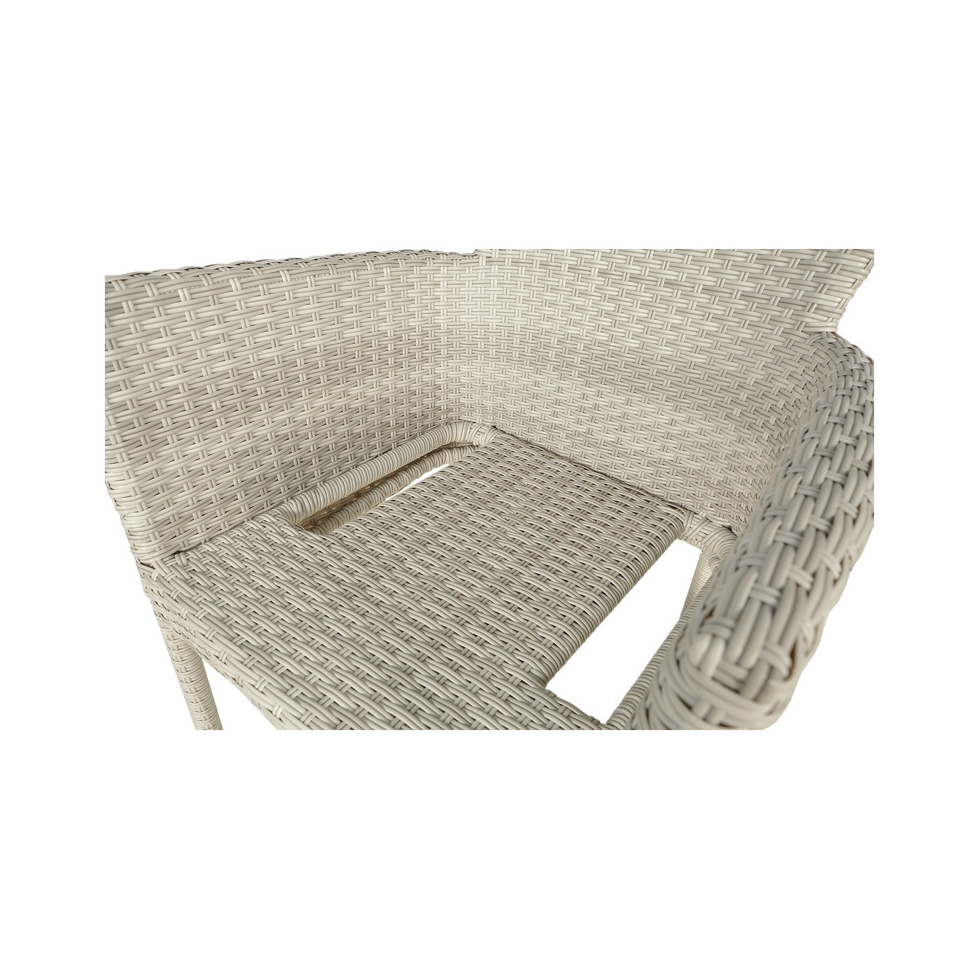 Fotel technorattanowy Lerida White z poduszką