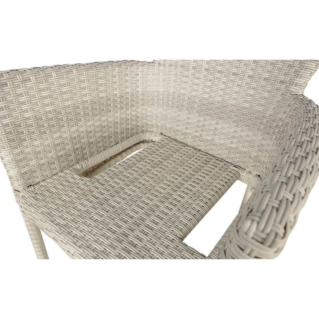 Fotel technorattanowy Lerida White z poduszką