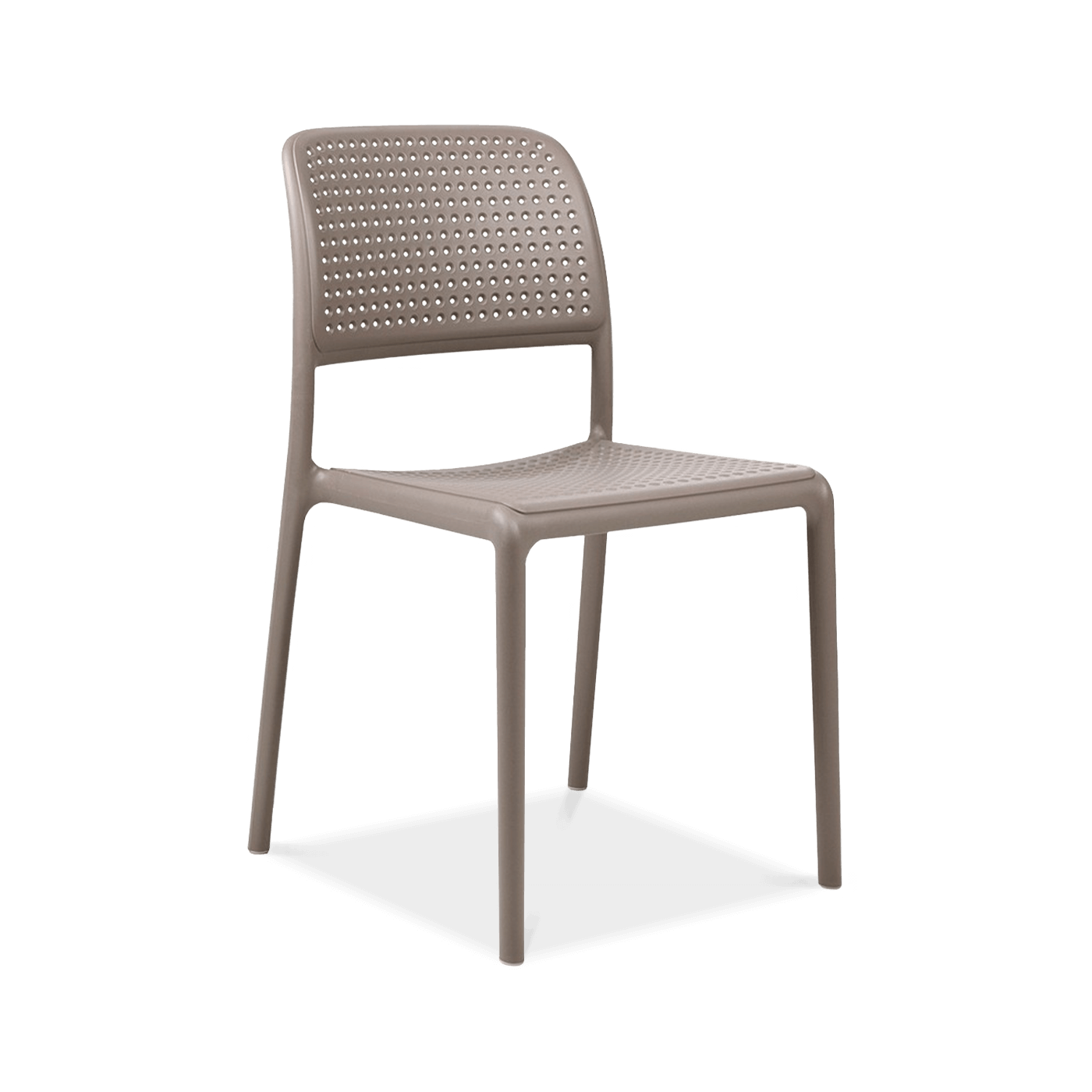 brązowe krzesło jadalniane do ogrodu z oparciem