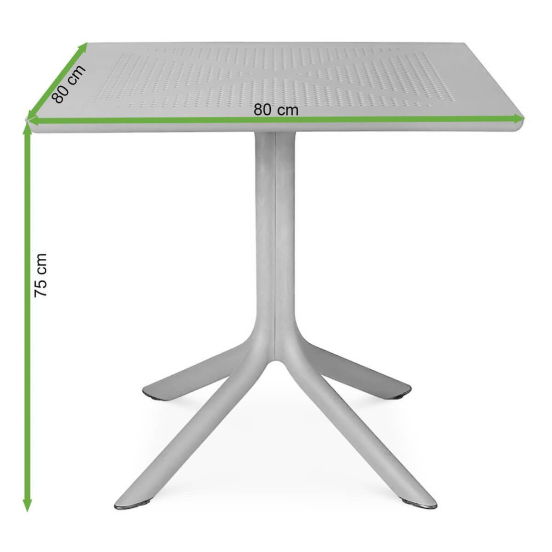 Wymiary stołu ogrodowego Nardi Clip 80