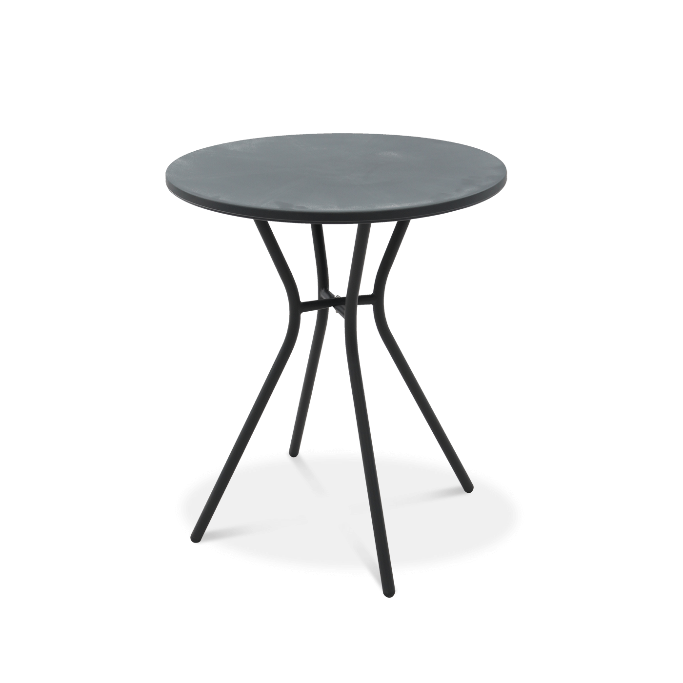 Grafitowy okrągły stolik na balkon simple