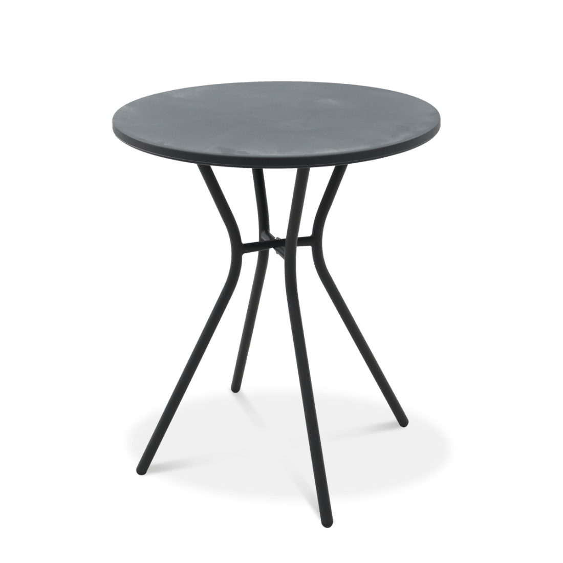 Grafitowy okrągły stolik na balkon simple