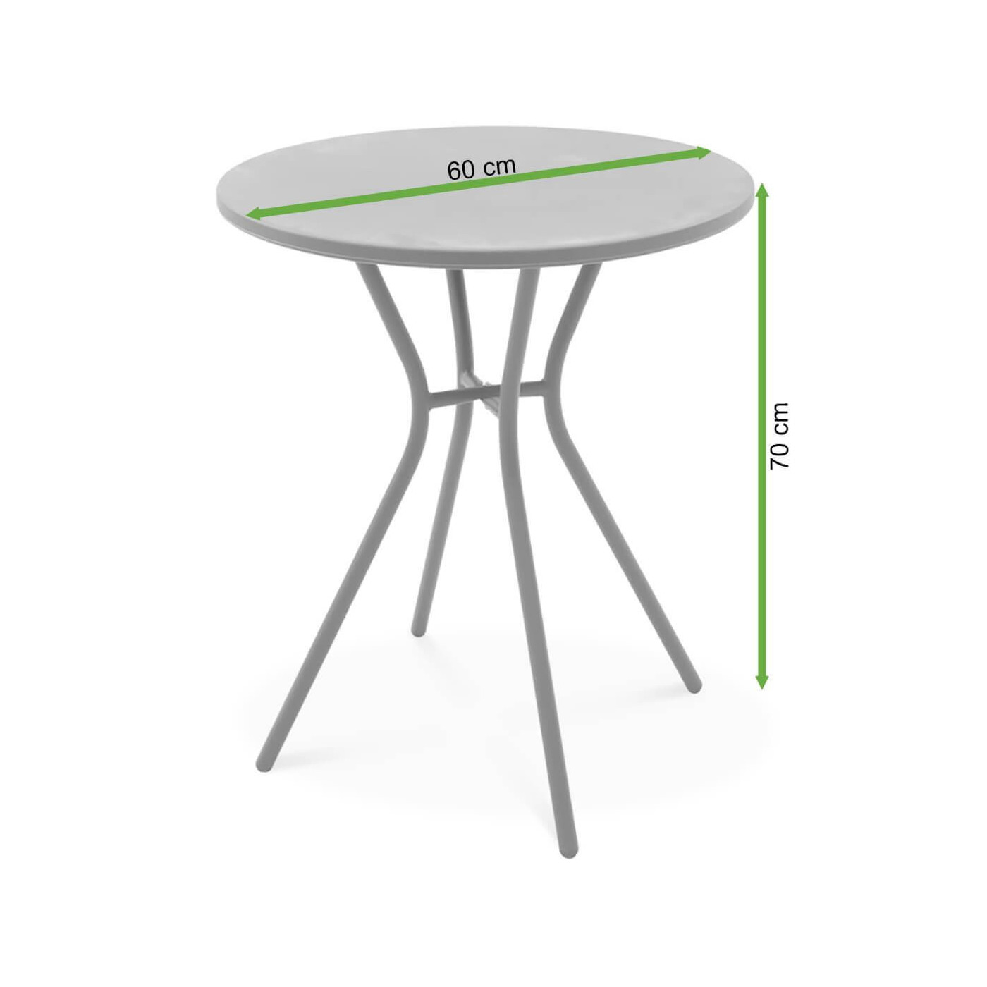 Wymiary okrągłego stolika balkonowego Simple - Focus Garden 