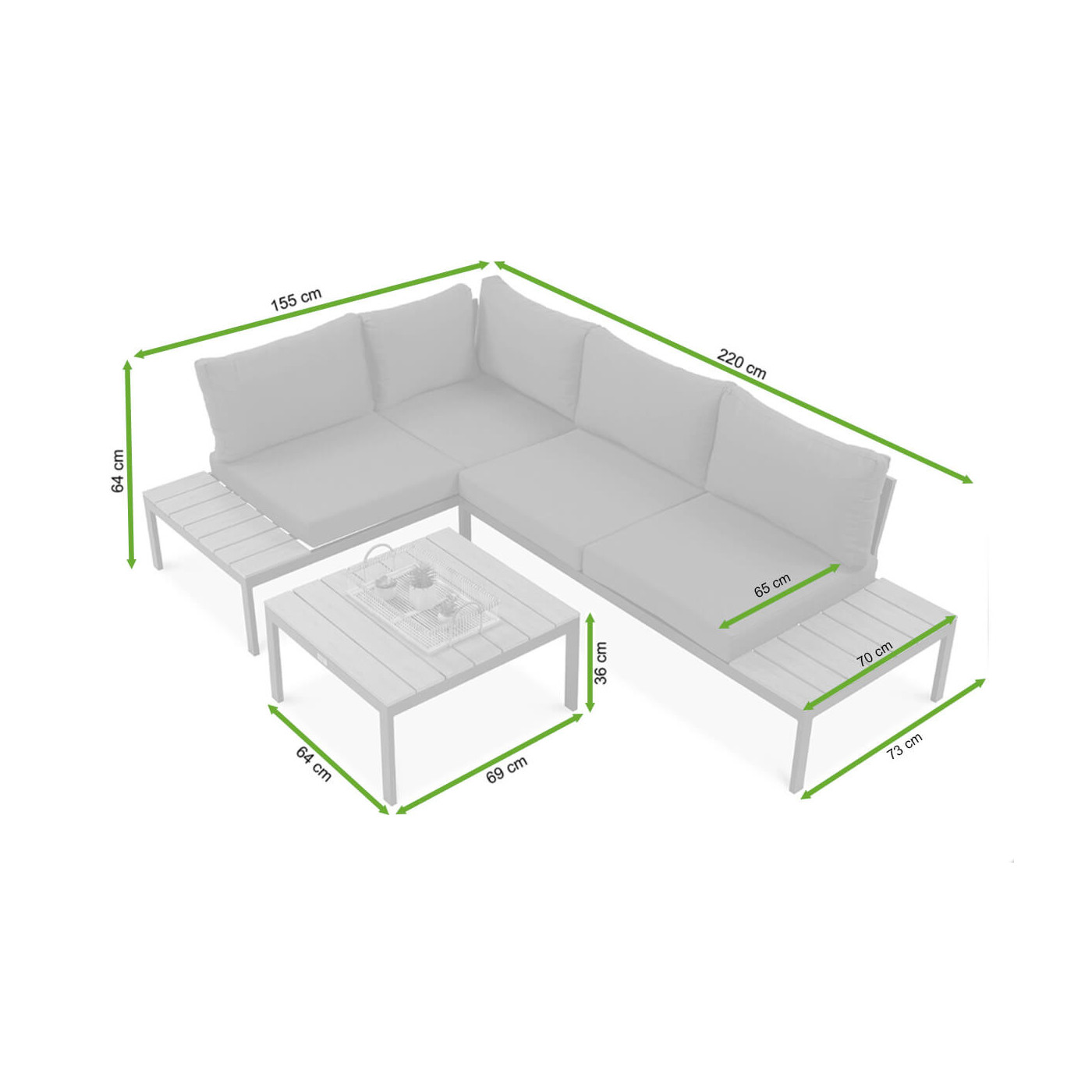 Narożnik ogrodowy Freemont Light Grey