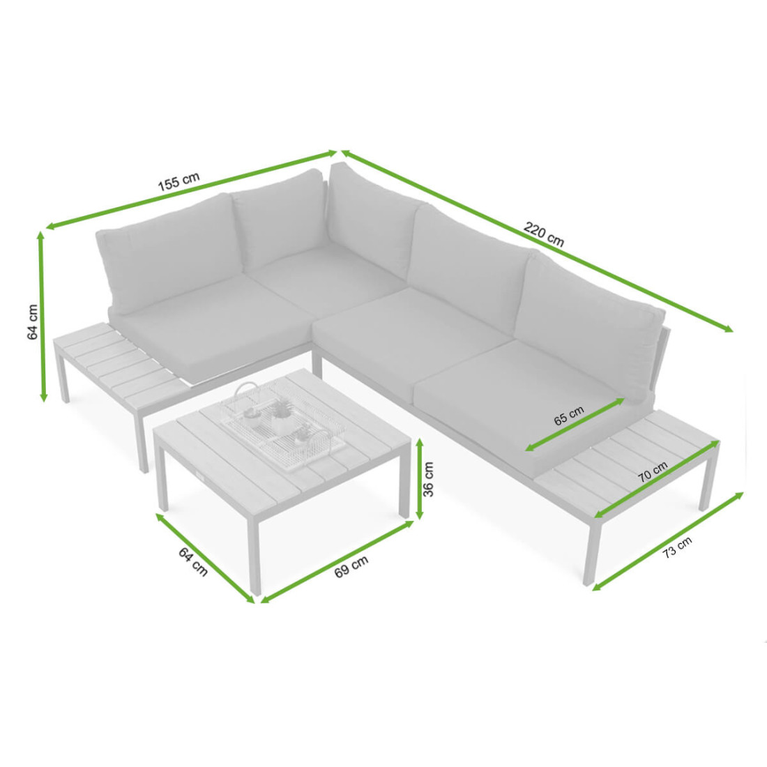 Narożnik ogrodowy Freemont Light Grey