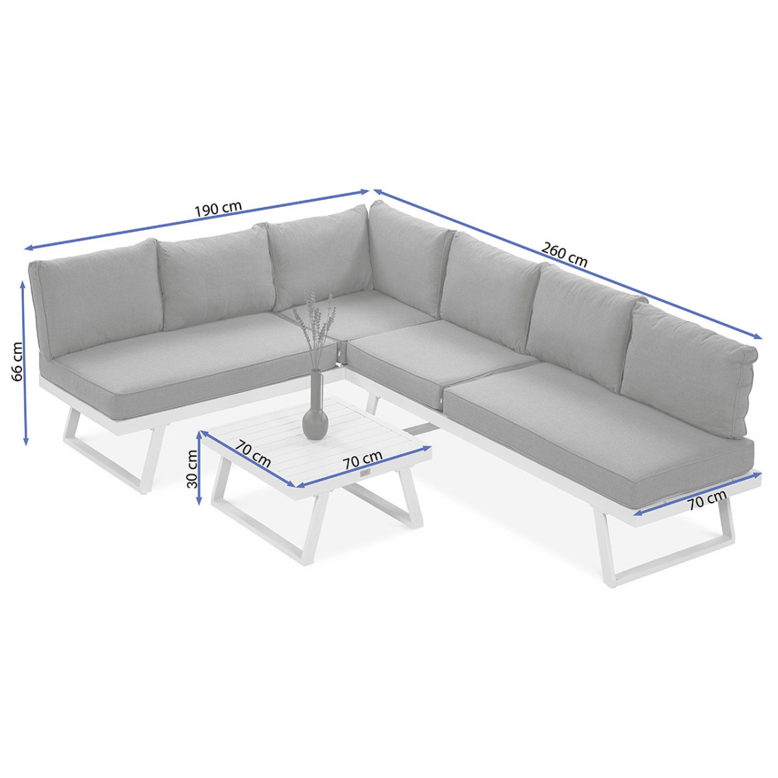Narożnik modułowy aluminiowy MIDWAY White