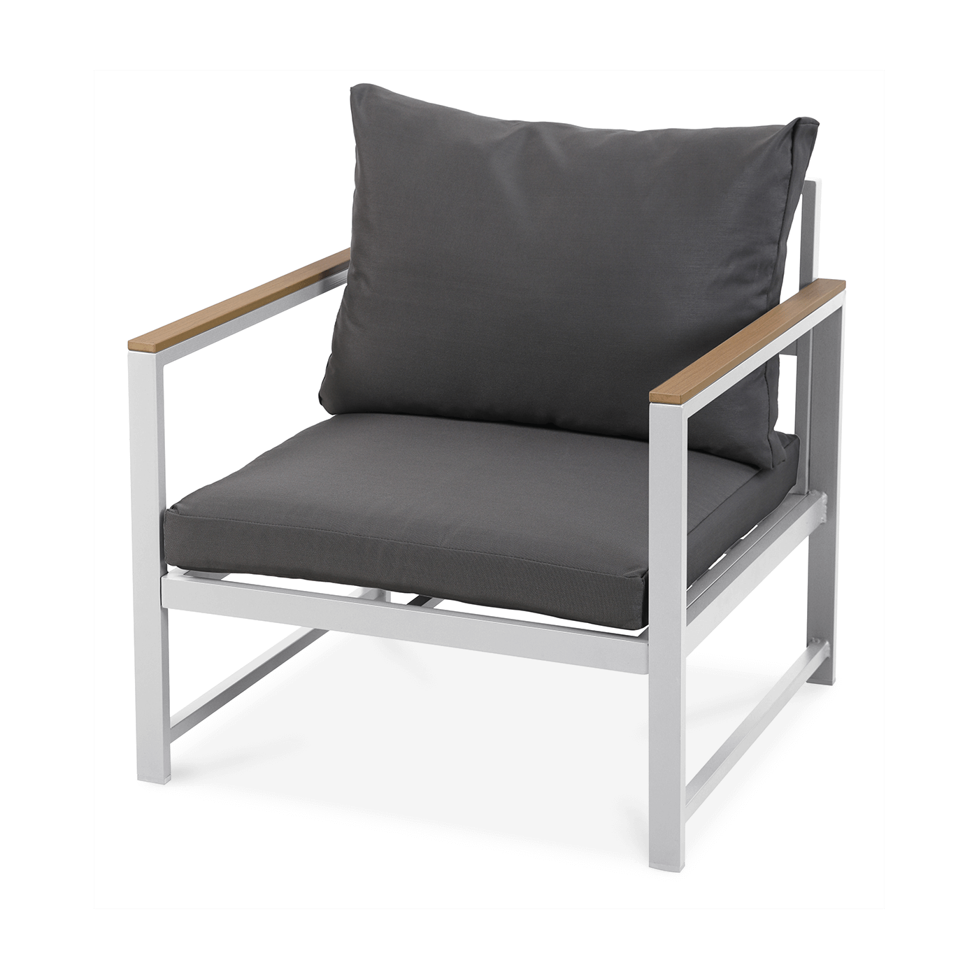 Narożnik ogrodowy Orlando z fotelem, kolor biały