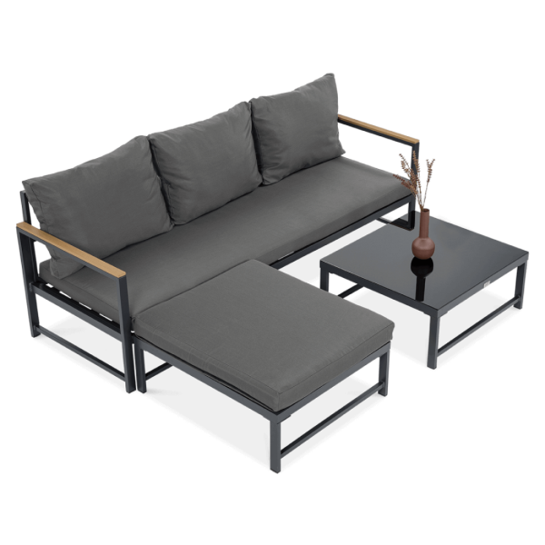 Narożnik ogrodowy ze stołem Focus Garden Orlando Dark Grey