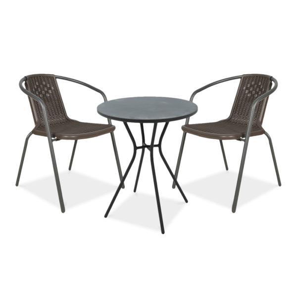 Zestaw mebli balkonowych SIMPLE 2+1 Brown