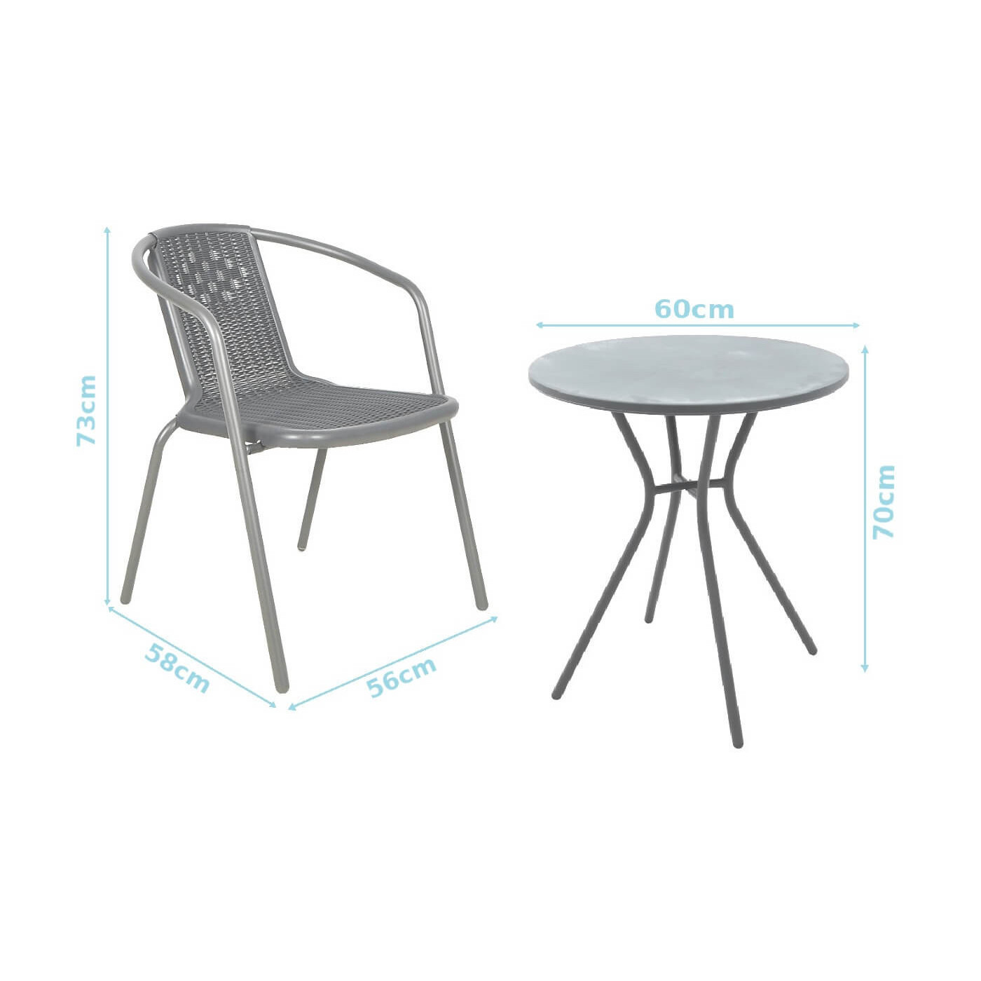 Zestaw Małych Mebli Balkonowych Simple 21 Graphite
