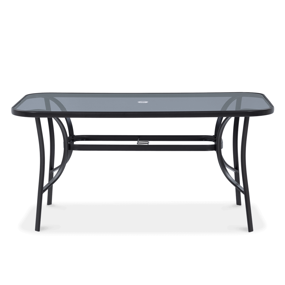 Stół z dodatkowym otworem umożliwiającym zamontowanie opcjonalnego parasola