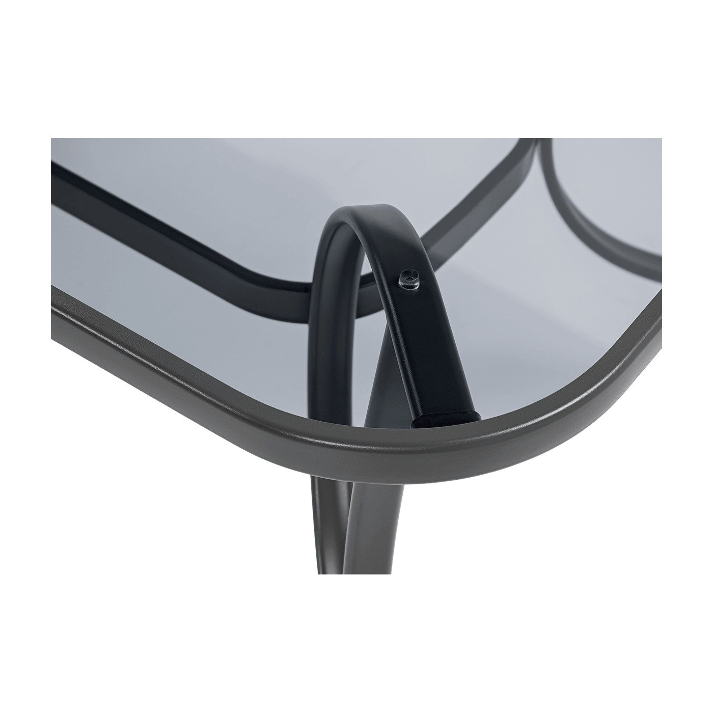 Blat stołu wykonany z eleganckiego, hartowanego szkła dymionego