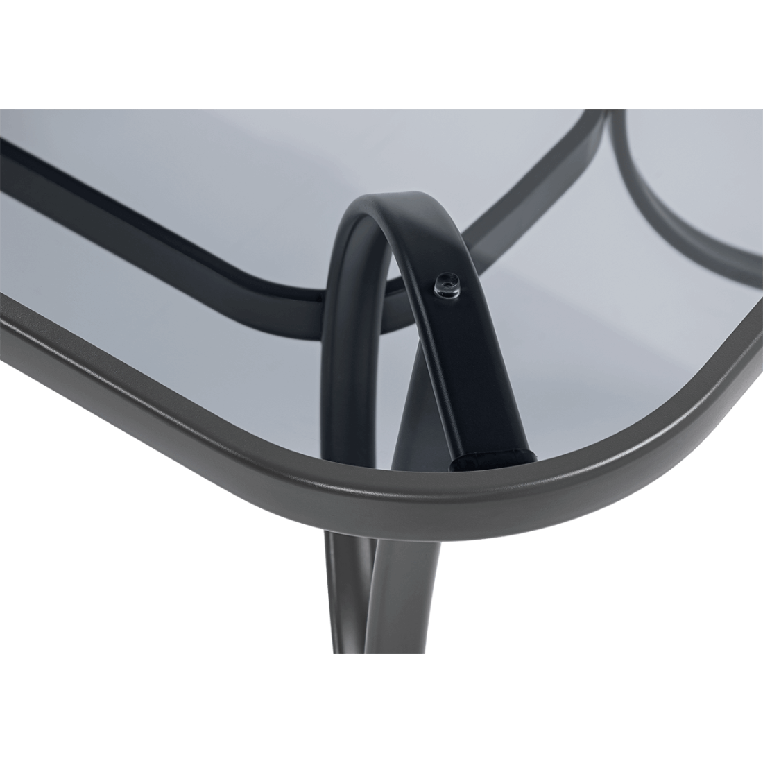 Blat stołu wykonany z eleganckiego, hartowanego szkła dymionego