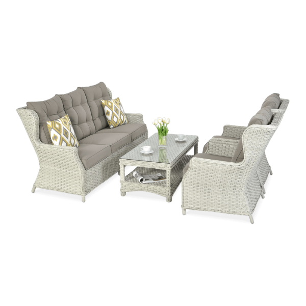 Zestaw technorattanowy Trivento 3 Melange White - dla 5 osób