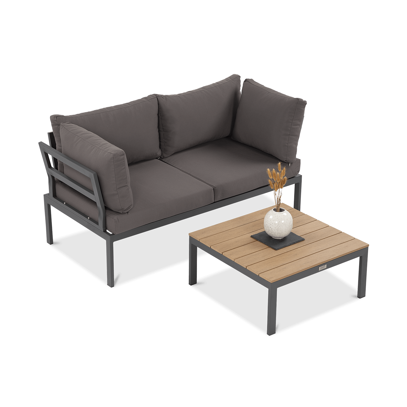 Konfigurowalny zestaw ogrodowy java w kolorze ciemno szarym