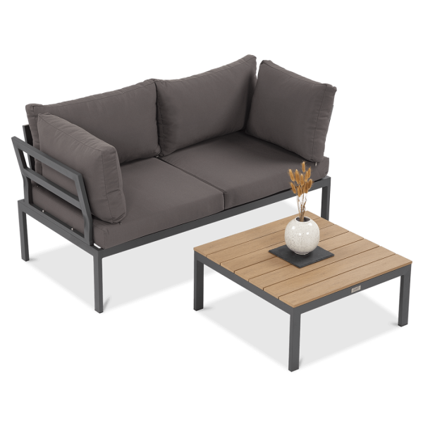 Konfigurowalny zestaw ogrodowy java w kolorze ciemno szarym