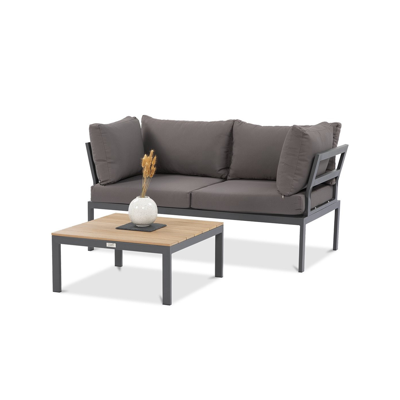 bok zestawu java w kolorze ciemno szarym z sofą i stolikiem