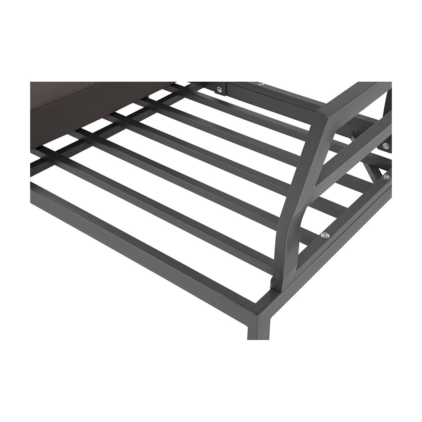 zbliżenie na metalową ramę zestawu ogrodowego java