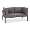 dwuosobowa kanapa w kolorze ciemno szarym z zestawu java