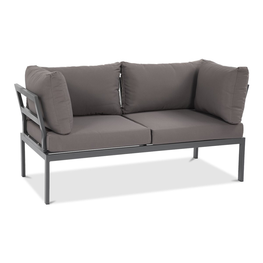 dwuosobowa kanapa w kolorze ciemno szarym z zestawu java