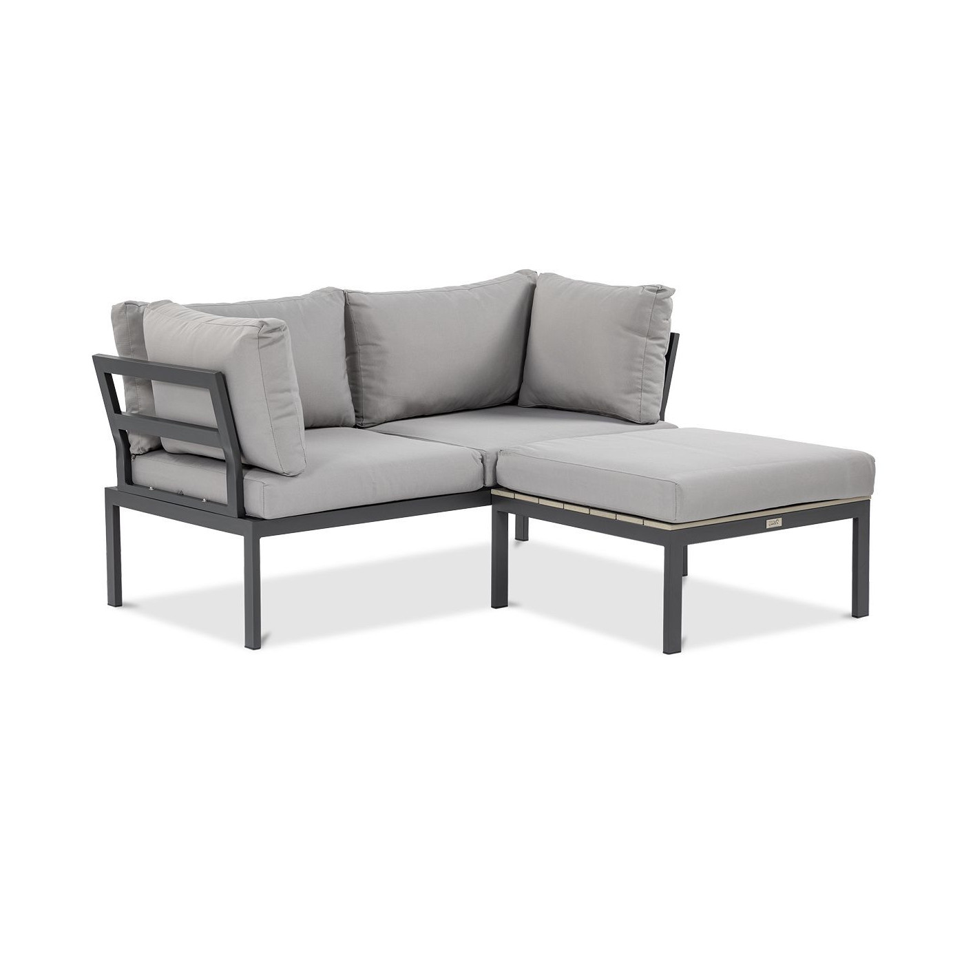 bok zestawu java w kolorze jasno szarym skonfigurowanego jako narożnik