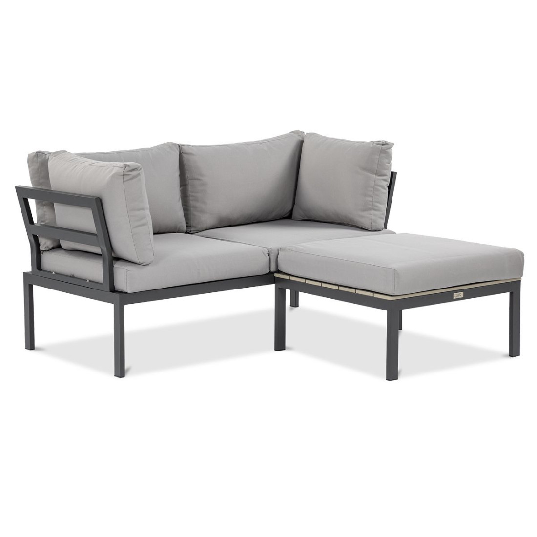 bok zestawu java w kolorze jasno szarym skonfigurowanego jako narożnik