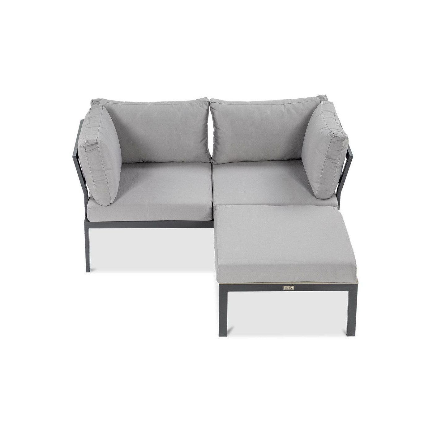 widok z boku na zestaw java jasno szary z elementem narożnym